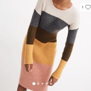 Madewell Stripped Midi Sweater Dress